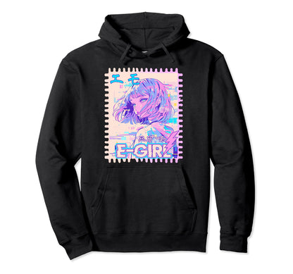 E Y2K Glitch Vaporwave Anime Aesthetic Hoodie - Trendy Graphic Men Women - T-Shirt, Sweatshirt, Hoodie