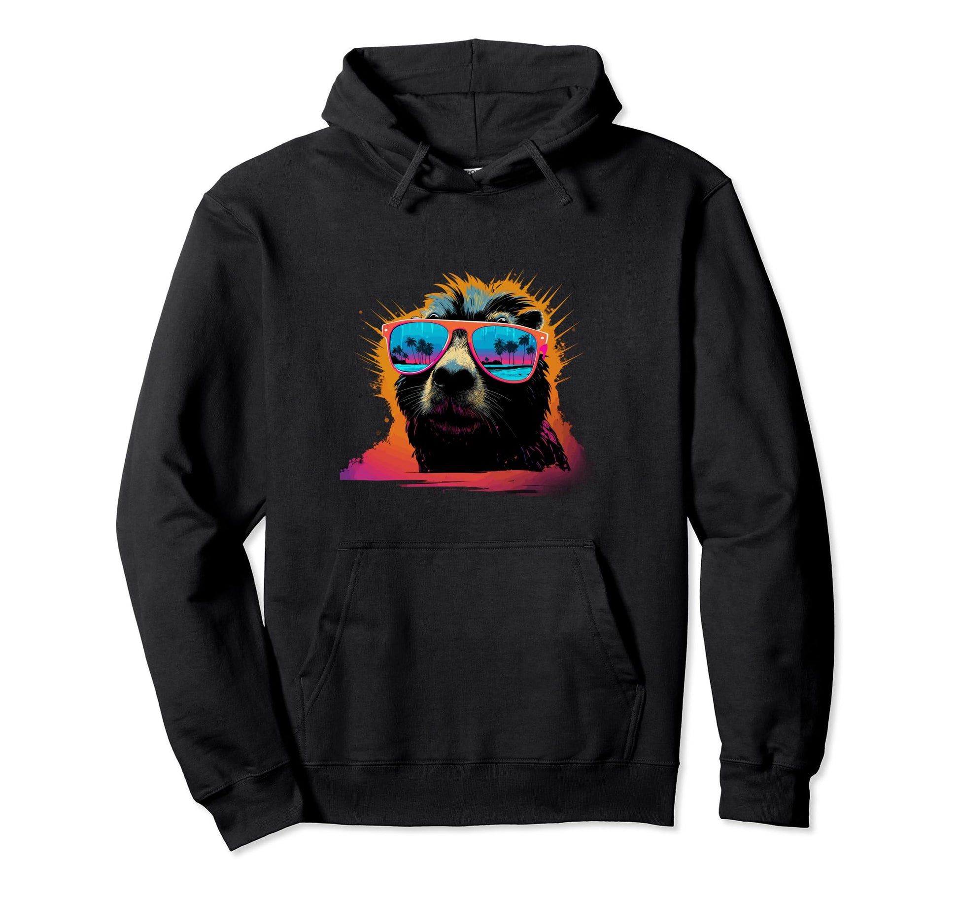 Funny Capybara Vaporwave Aesthetic Animal Hoodie - Graphic Print Unisex - T-Shirt, Sweatshirt, Hoodie