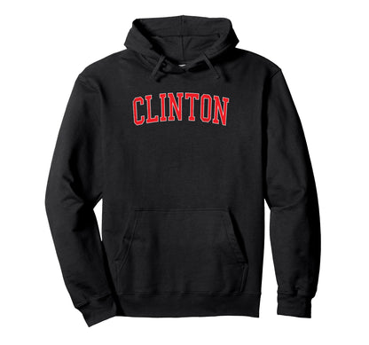 Clinton Sc Distressed Red Varsity Hoodie - Trendy Graphic Men Women - T-Shirt, Sweatshirt, Hoodie