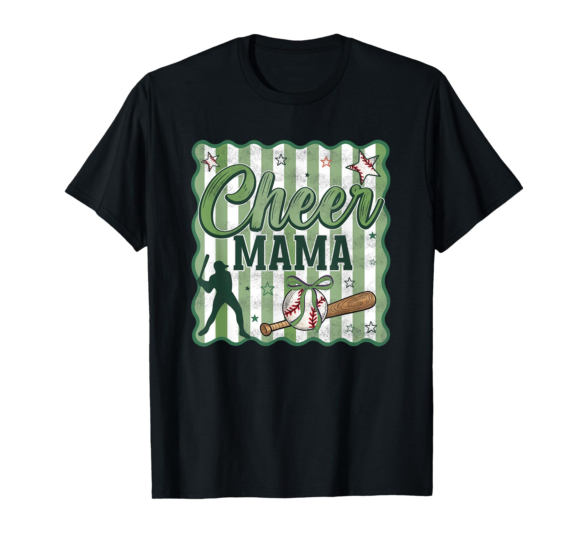 Preppy Stripe Green Baseball Sport T-Shirt - Minimalist Print Men Women - T-Shirt, Sweatshirt, Hoodie