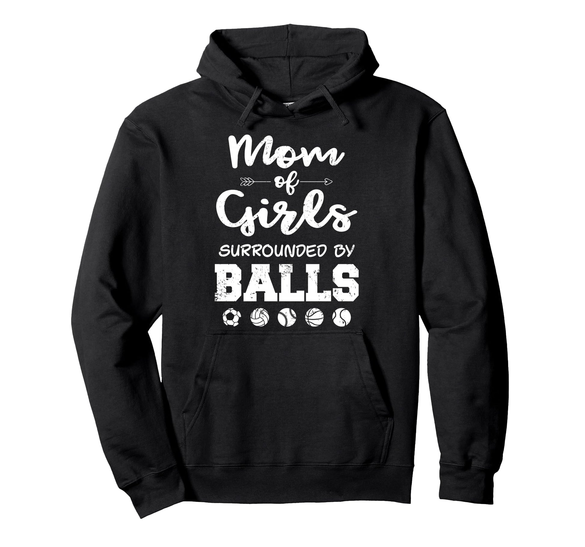 Mom Surrounded Balls Funny Ball Mom Hoodie - Minimalist Print Unisex - T-Shirt, Sweatshirt, Hoodie
