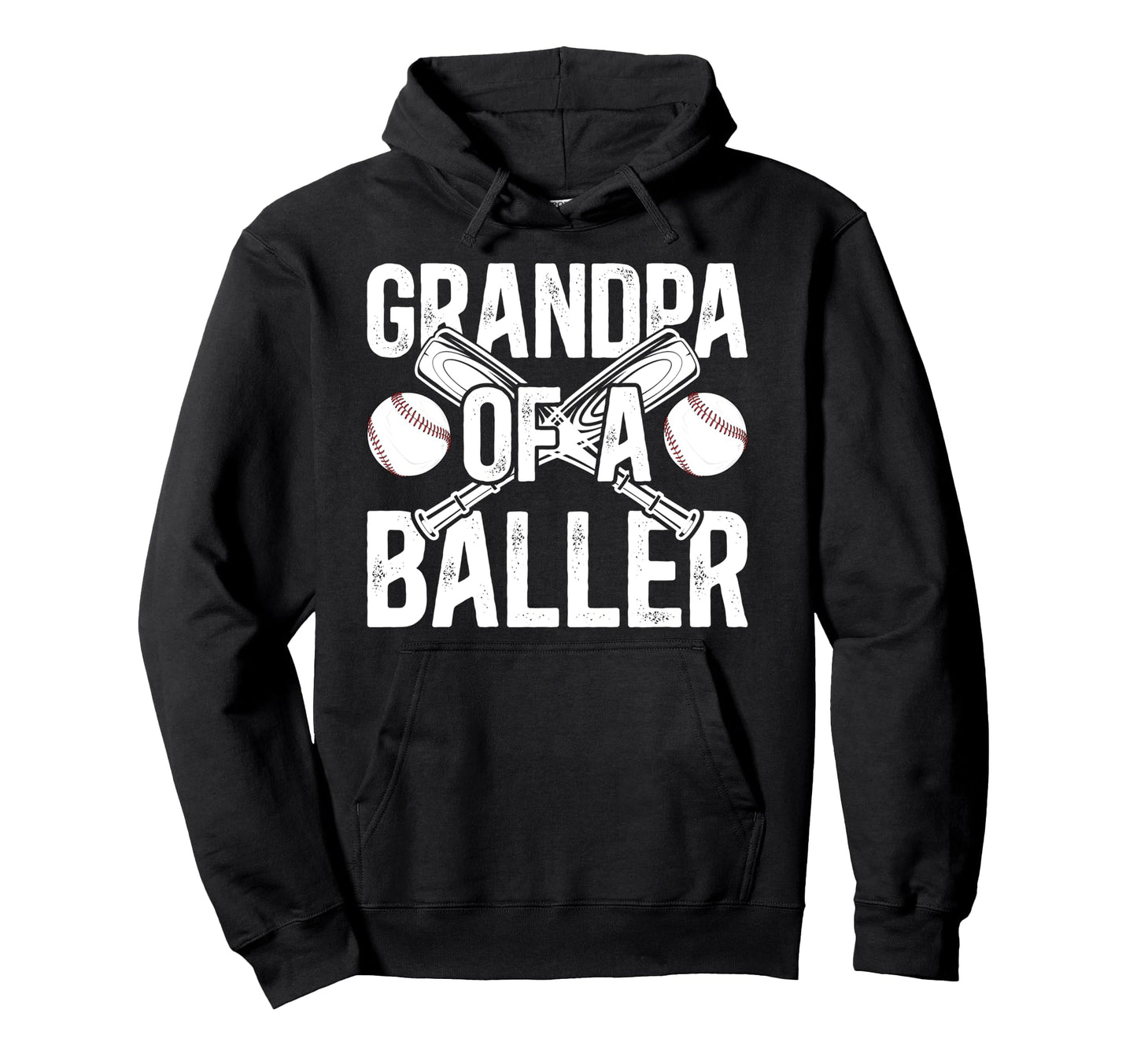 Grandpa Baller Baseball Grandpa Hoodie - Custom Art Print for Adults - T-Shirt, Sweatshirt, Hoodie