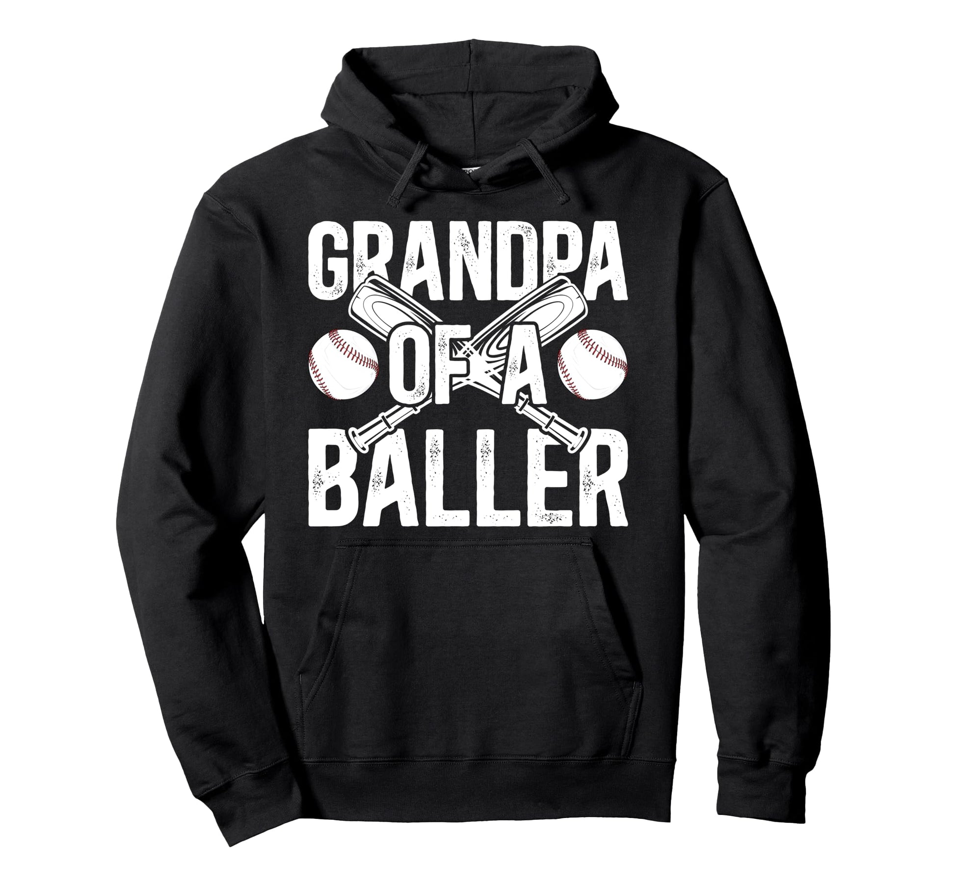 Grandpa Baller Baseball Grandpa Hoodie - Custom Art Print for Adults - T-Shirt, Sweatshirt, Hoodie