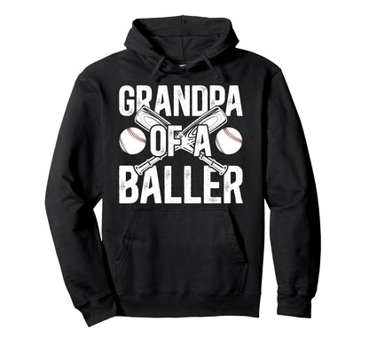 Grandpa Baller Baseball Grandpa Hoodie - Custom Art Print for Adults - T-Shirt, Sweatshirt, Hoodie