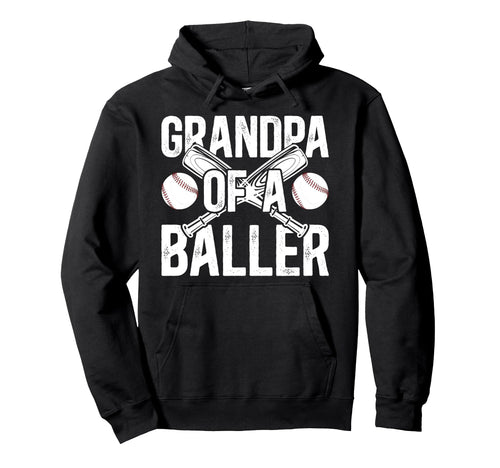 Grandpa Baller Baseball Grandpa Hoodie - Custom Art Print for Adults - T-Shirt, Sweatshirt, Hoodie