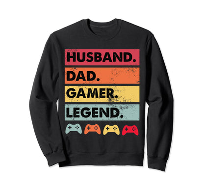 Gamer Husband Dad Fathers Day Sweatshirt - Fun Novelty Design for Adults - T-Shirt, Sweatshirt, Hoodie