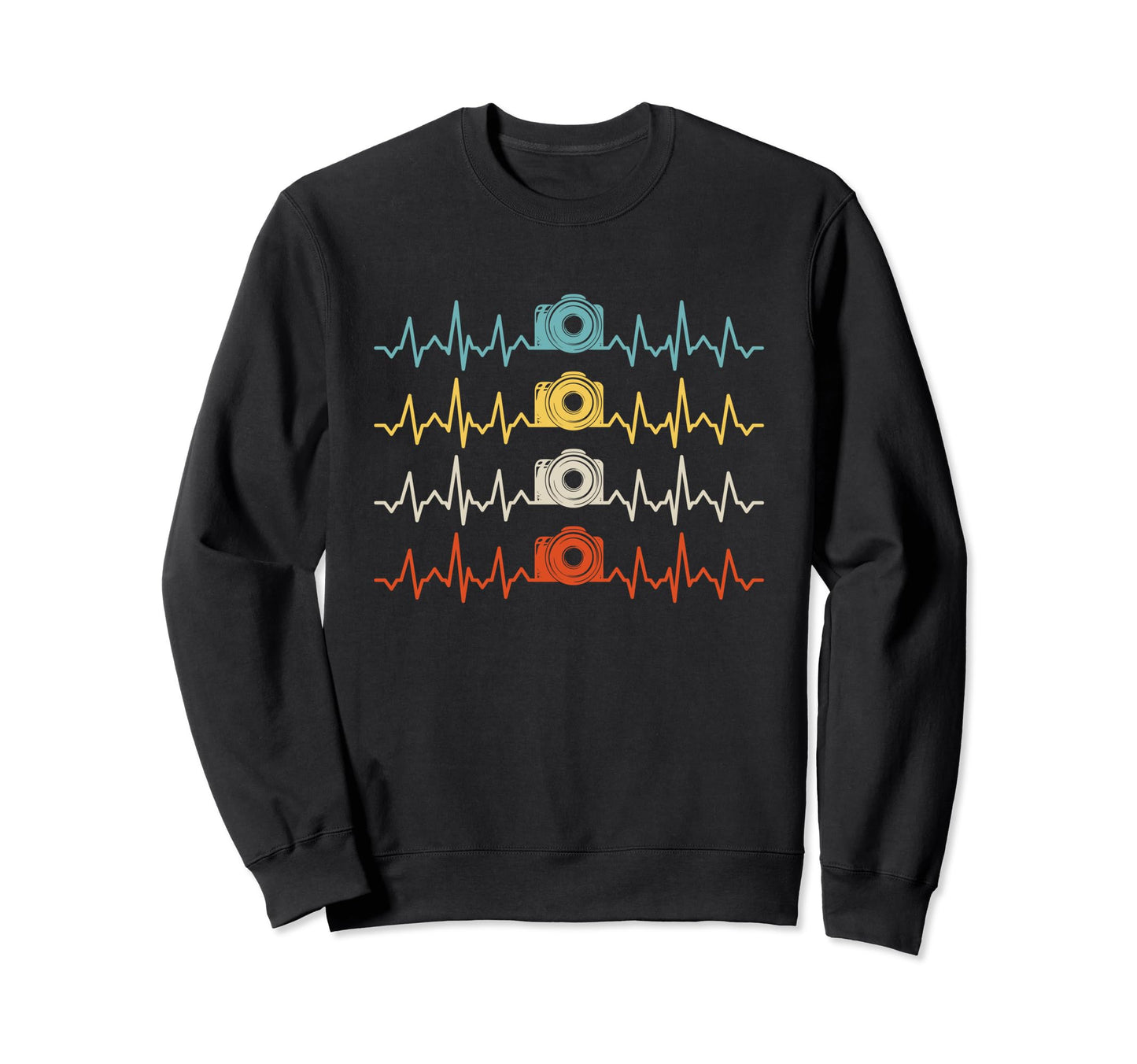 Heartbeat Photography Camera Sweatshirt - Fun Novelty Design Unisex - T-Shirt, Sweatshirt, Hoodie