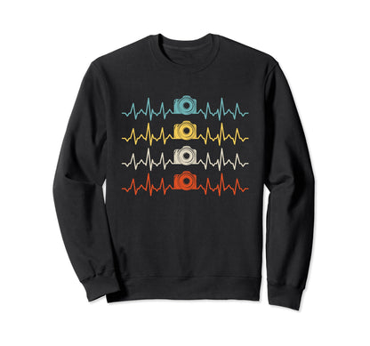 Heartbeat Photography Camera Sweatshirt - Fun Novelty Design Unisex - T-Shirt, Sweatshirt, Hoodie