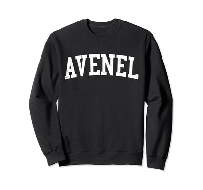 Avenel Nj Distressed White Varsity Sweatshirt - Graphic Print Unisex - T-Shirt, Sweatshirt, Hoodie