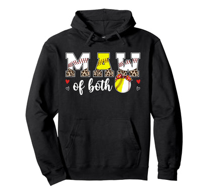 Maw Both Leopard Softball Baseball Hoodie - Casual Everyday Wear Unisex - T-Shirt, Sweatshirt, Hoodie
