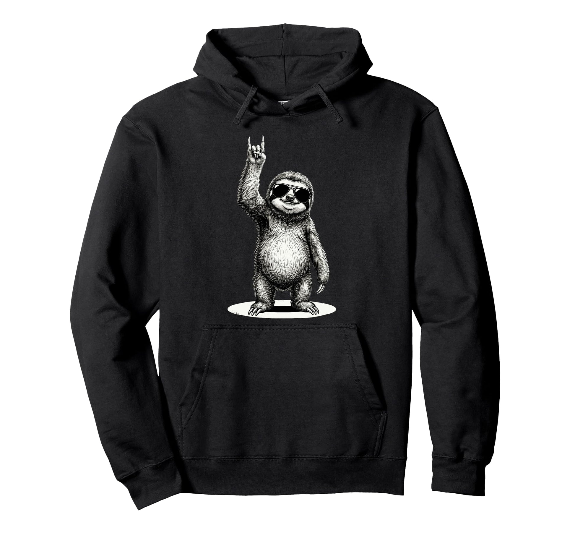 Sloth Rock Rock And Roll Funny Sloth Hoodie - Custom Art Print for Adults - T-Shirt, Sweatshirt, Hoodie