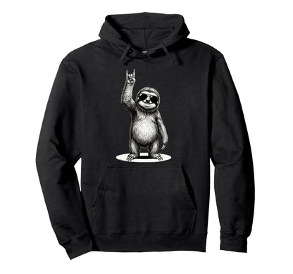 Sloth Rock Rock And Roll Funny Sloth Hoodie - Custom Art Print for Adults - T-Shirt, Sweatshirt, Hoodie