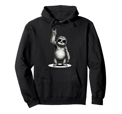 Sloth Rock Rock And Roll Funny Sloth Hoodie - Custom Art Print for Adults - T-Shirt, Sweatshirt, Hoodie