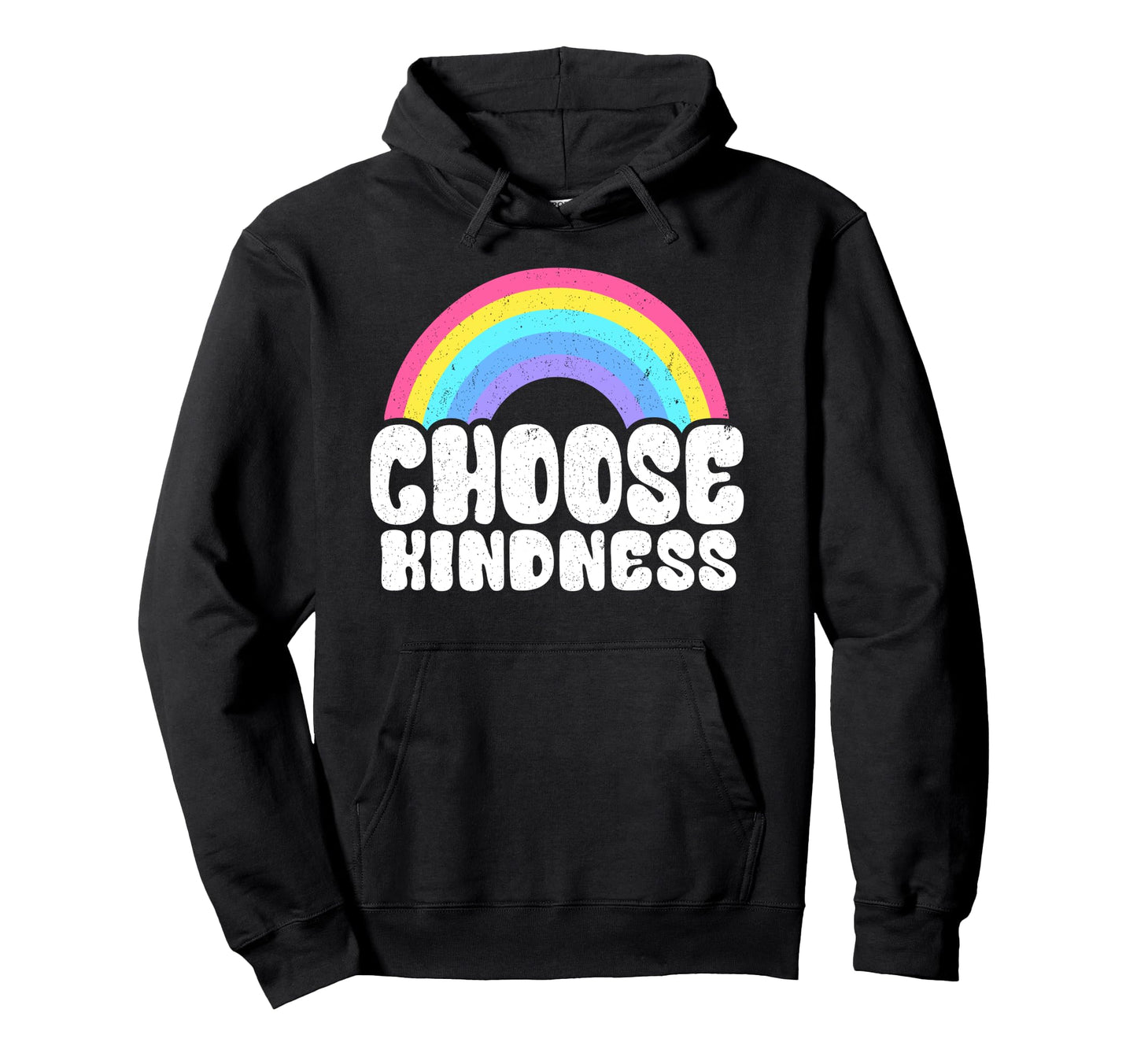 Positive Anti Bullying Rainbow Peace Hoodie - Aesthetic Graphic for Adults - T-Shirt, Sweatshirt, Hoodie