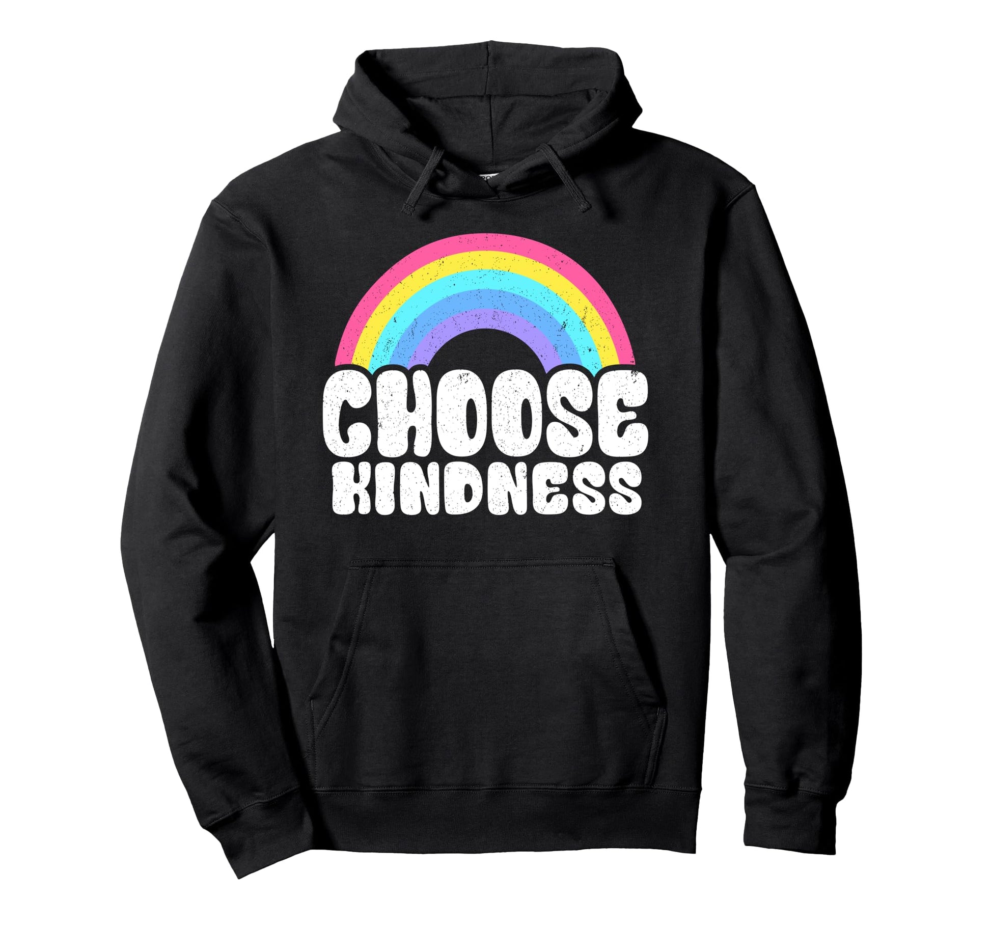 Positive Anti Bullying Rainbow Peace Hoodie - Aesthetic Graphic for Adults - T-Shirt, Sweatshirt, Hoodie