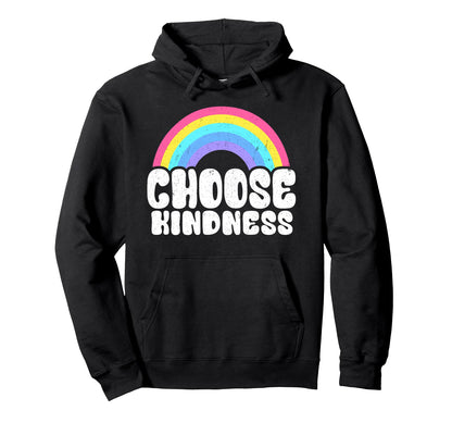 Positive Anti Bullying Rainbow Peace Hoodie - Aesthetic Graphic for Adults - T-Shirt, Sweatshirt, Hoodie