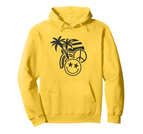 Palm Trees Peace Sign Rainbow Star Hoodie - Casual Everyday Wear Unisex - T-Shirt, Sweatshirt, Hoodie