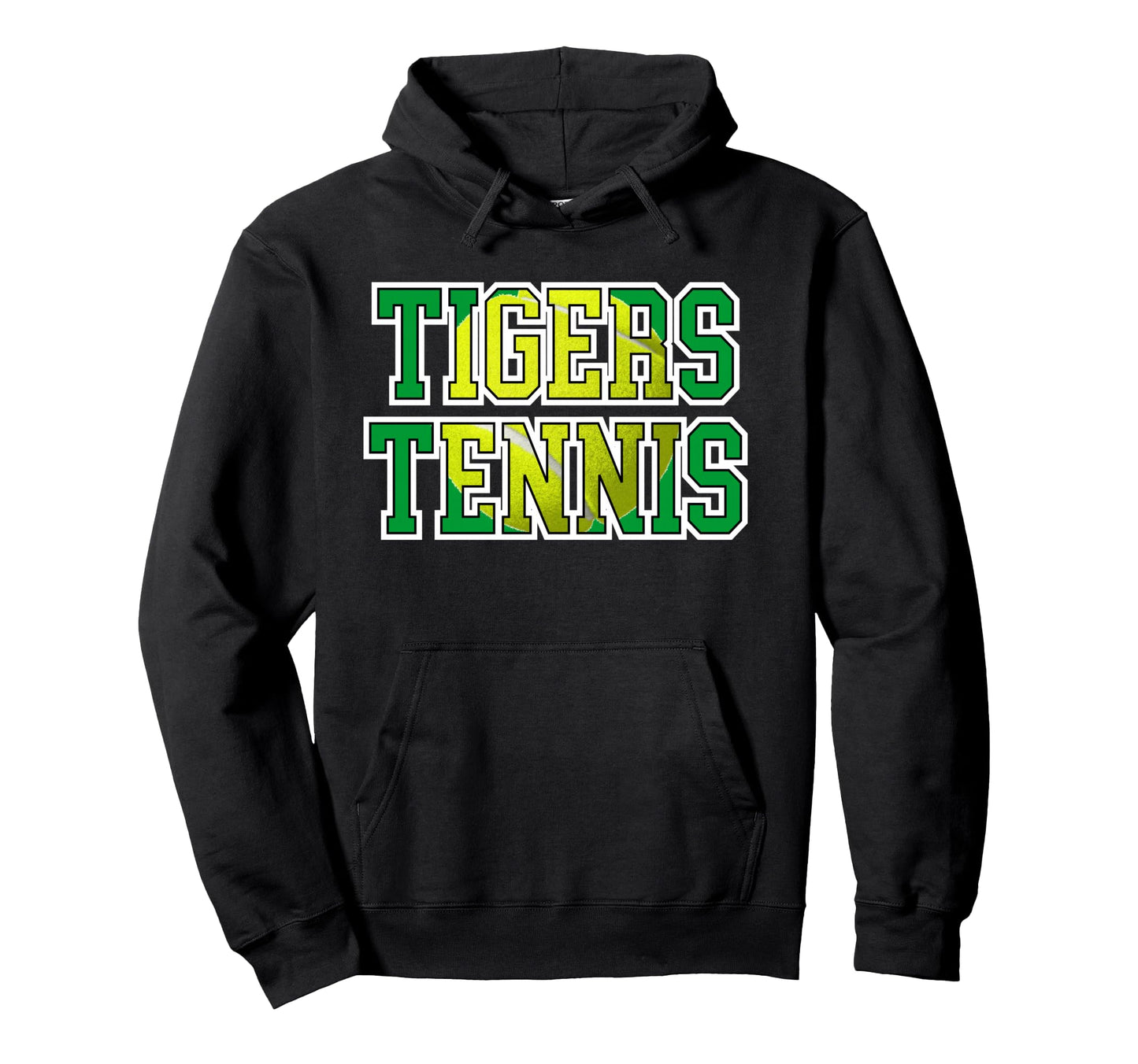 Green Tigers Tennis Mom School Spirit Hoodie - Minimalist Print Men Women - T-Shirt, Sweatshirt, Hoodie