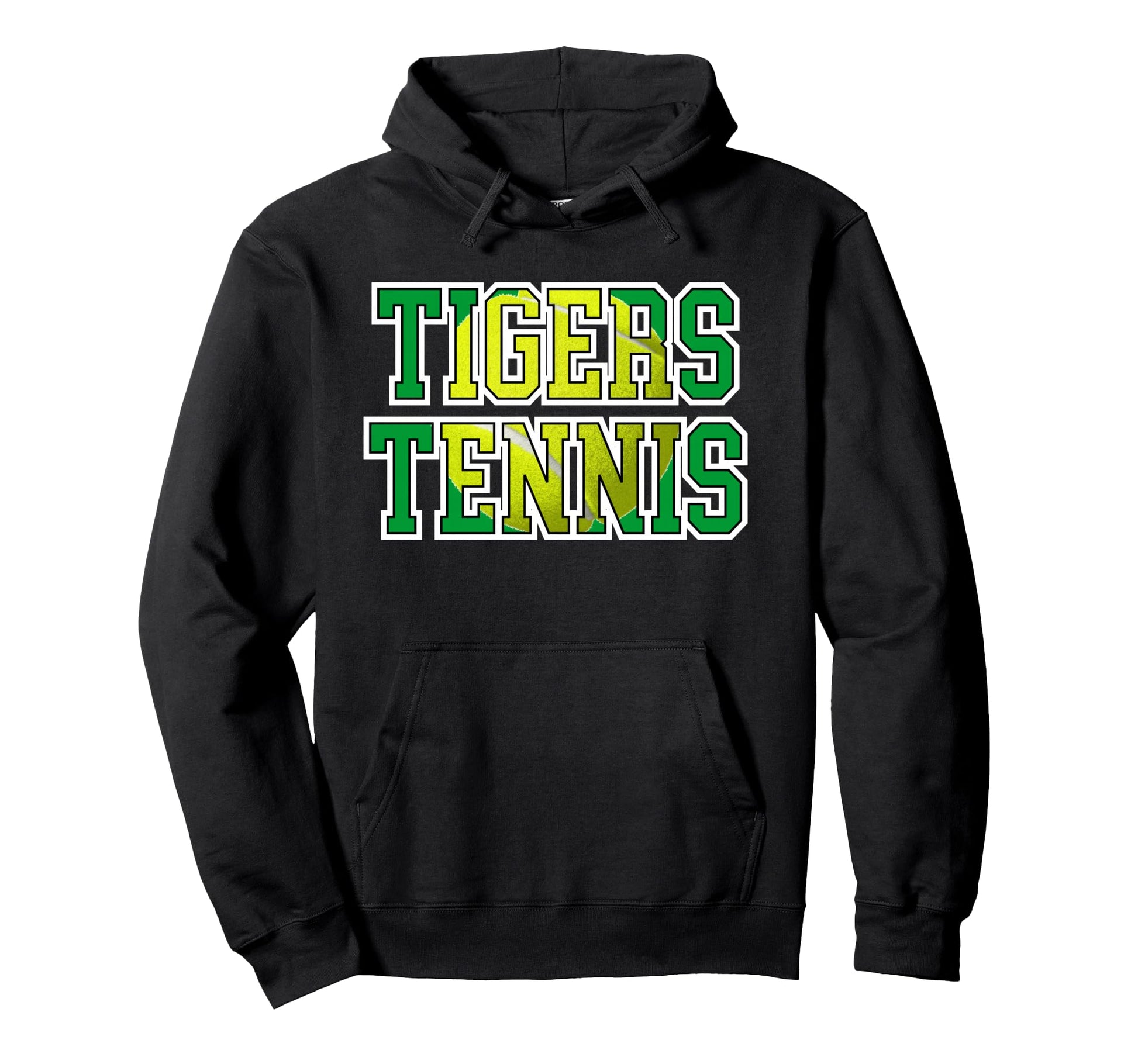 Green Tigers Tennis Mom School Spirit Hoodie - Minimalist Print Men Women - T-Shirt, Sweatshirt, Hoodie