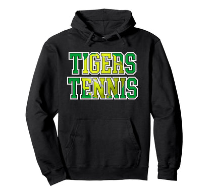 Green Tigers Tennis Mom School Spirit Hoodie - Minimalist Print Men Women - T-Shirt, Sweatshirt, Hoodie