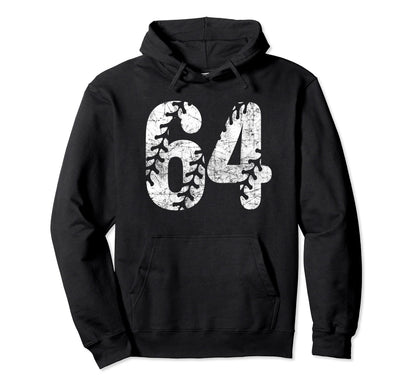 Baseball Softball Mom 64 Number 64 Hoodie - Graphic Print for Adults - T-Shirt, Sweatshirt, Hoodie