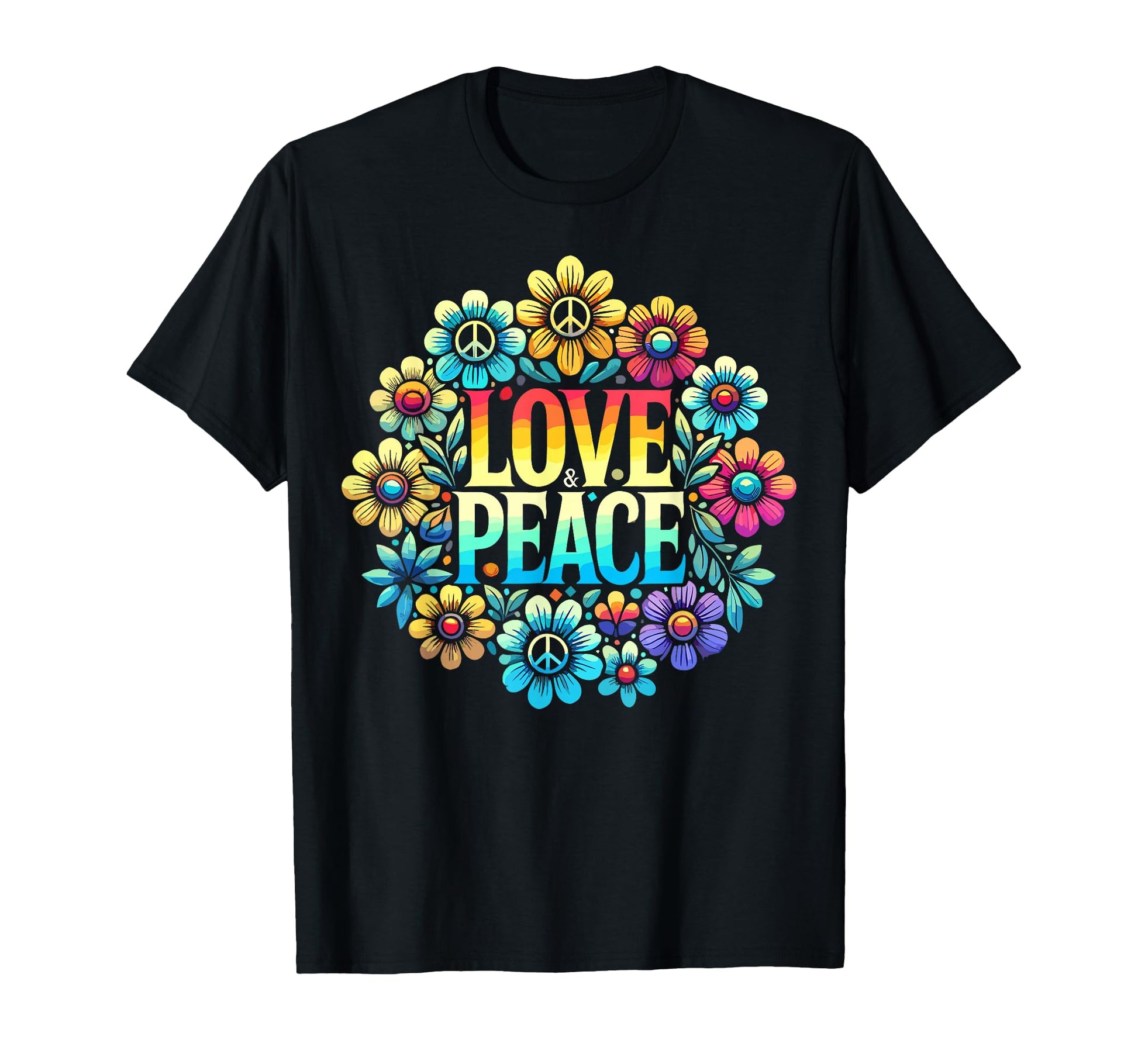 Peace Sign Love Hippie T-Shirt - Unique Graphic Men Women - T-Shirt, Sweatshirt, Hoodie