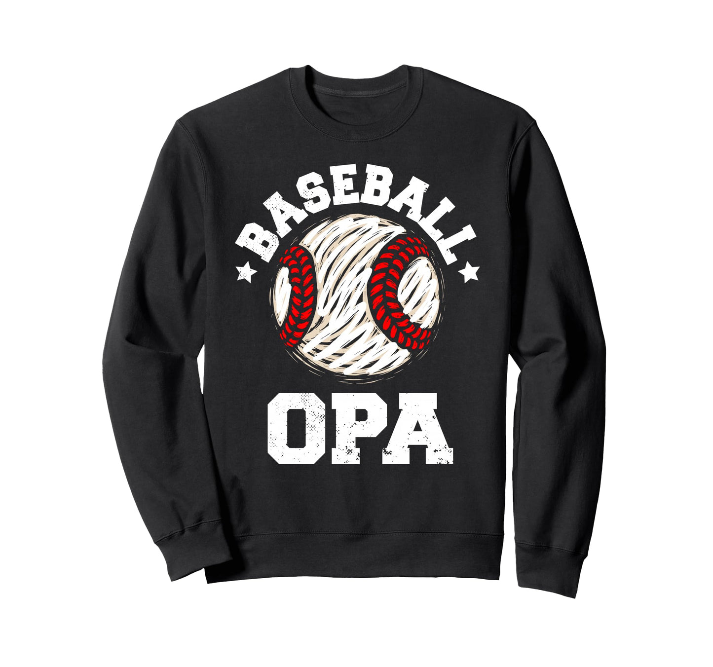 Baseball Opa Distressed Funny Grandpa Sweatshirt - Minimalist Print Unisex - T-Shirt, Sweatshirt, Hoodie