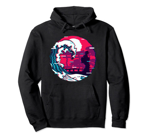 Kawaii Geisha Kanagawa Wave Vaporwave Hoodie - Streetwear Style Unisex - T-Shirt, Sweatshirt, Hoodie
