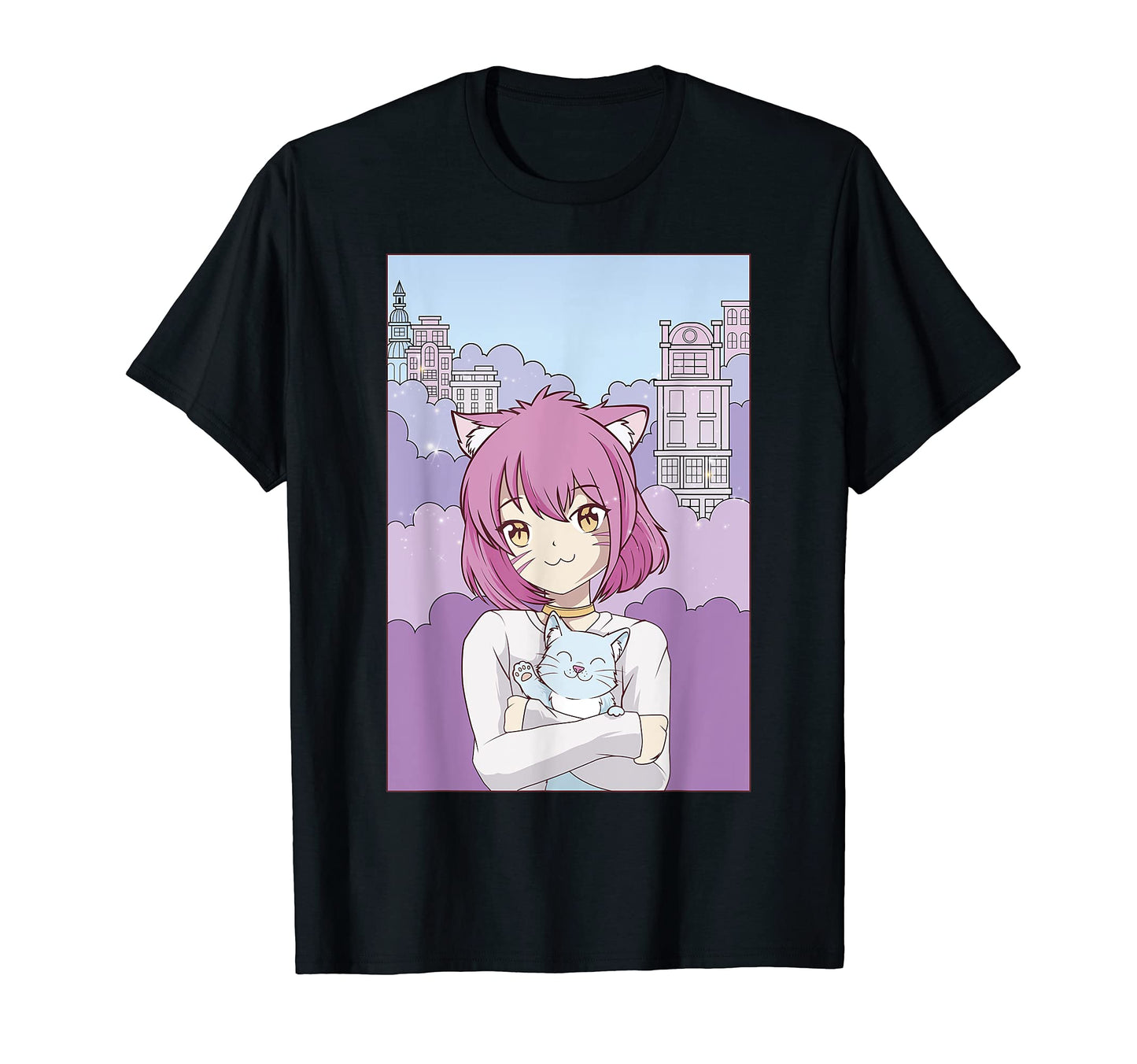 Cat Japanese Anime Otaku 90S T-Shirt - Fun Novelty Design for Adults - T-Shirt, Sweatshirt, Hoodie