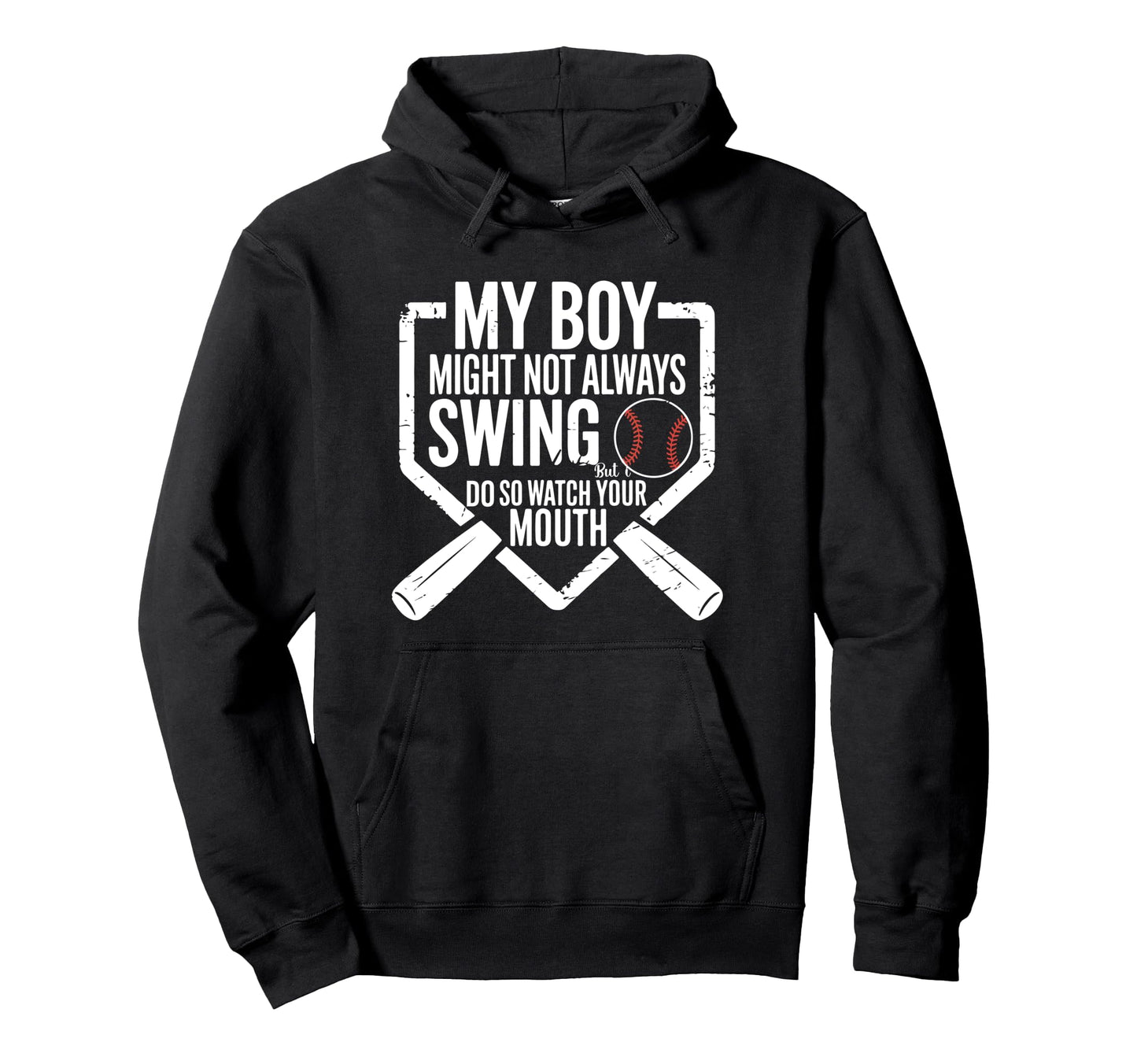 Funny Baseball Parent Swing Joke Hoodie - Aesthetic Graphic for Adults - T-Shirt, Sweatshirt, Hoodie