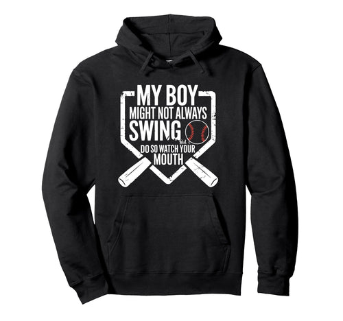 Funny Baseball Parent Swing Joke Hoodie - Aesthetic Graphic for Adults - T-Shirt, Sweatshirt, Hoodie