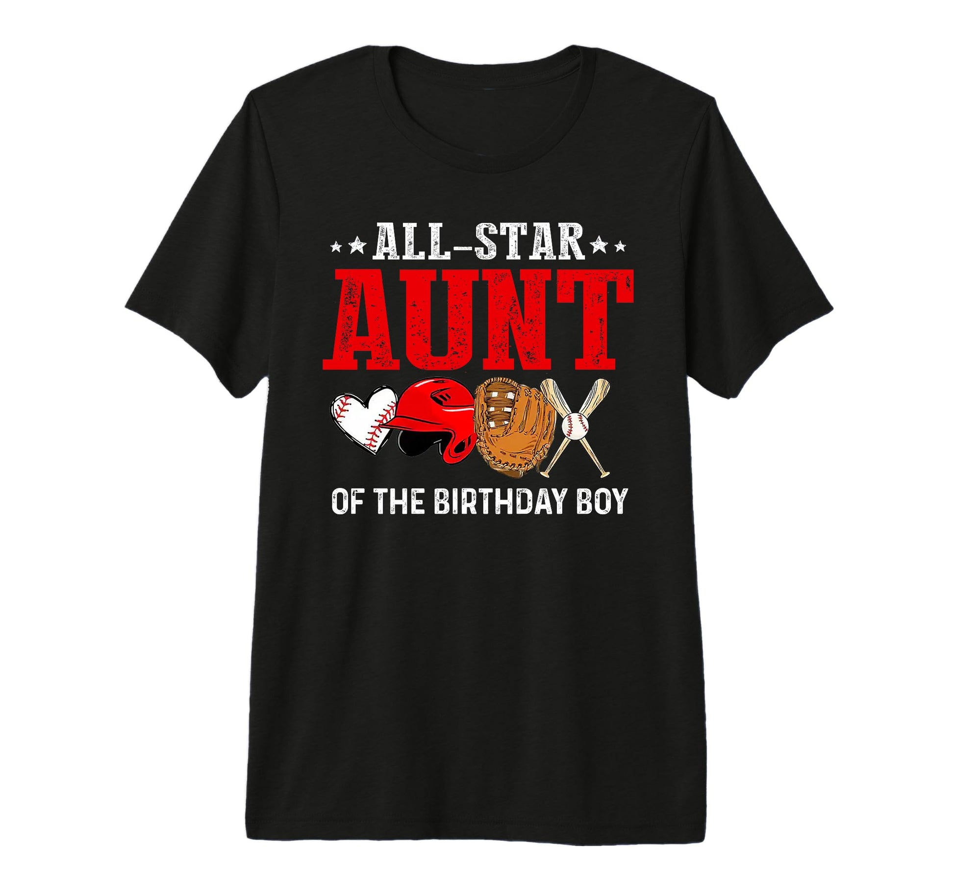 All Star Aunt Birthday Baseball Auntie T-Shirt - Custom Art Print Unisex - T-Shirt, Sweatshirt, Hoodie