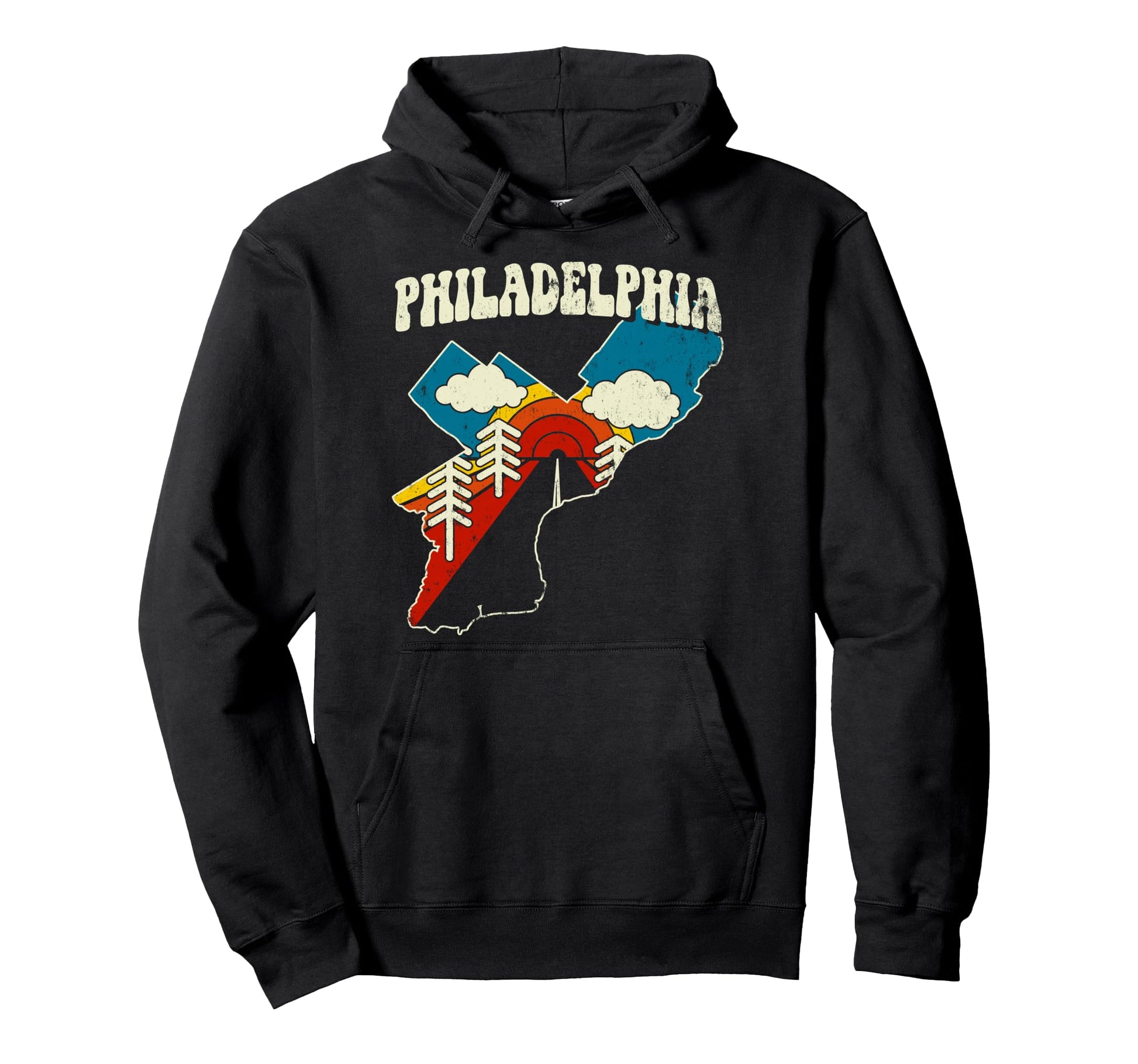 Philadelphia City Rainbow Pennsylvania Hoodie - Novelty Apparel for Adults - T-Shirt, Sweatshirt, Hoodie
