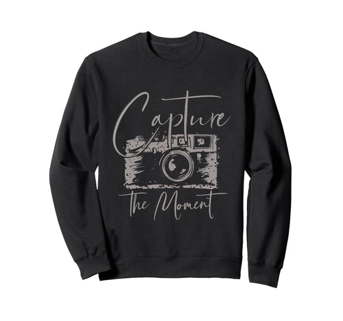 Capture Moment Photography Camera Sweatshirt - Minimalist Print Men Women - T-Shirt, Sweatshirt, Hoodie