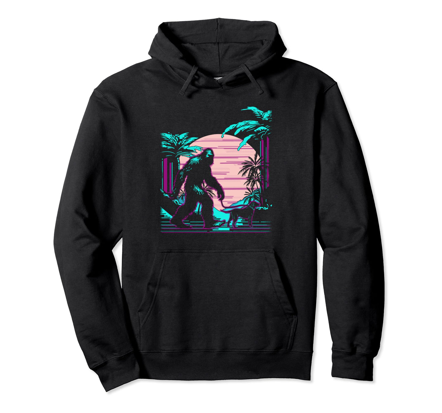 Bigfoot Vaporwave Aesthetic 90S Hoodie - Trendy Graphic Men Women - T-Shirt, Sweatshirt, Hoodie