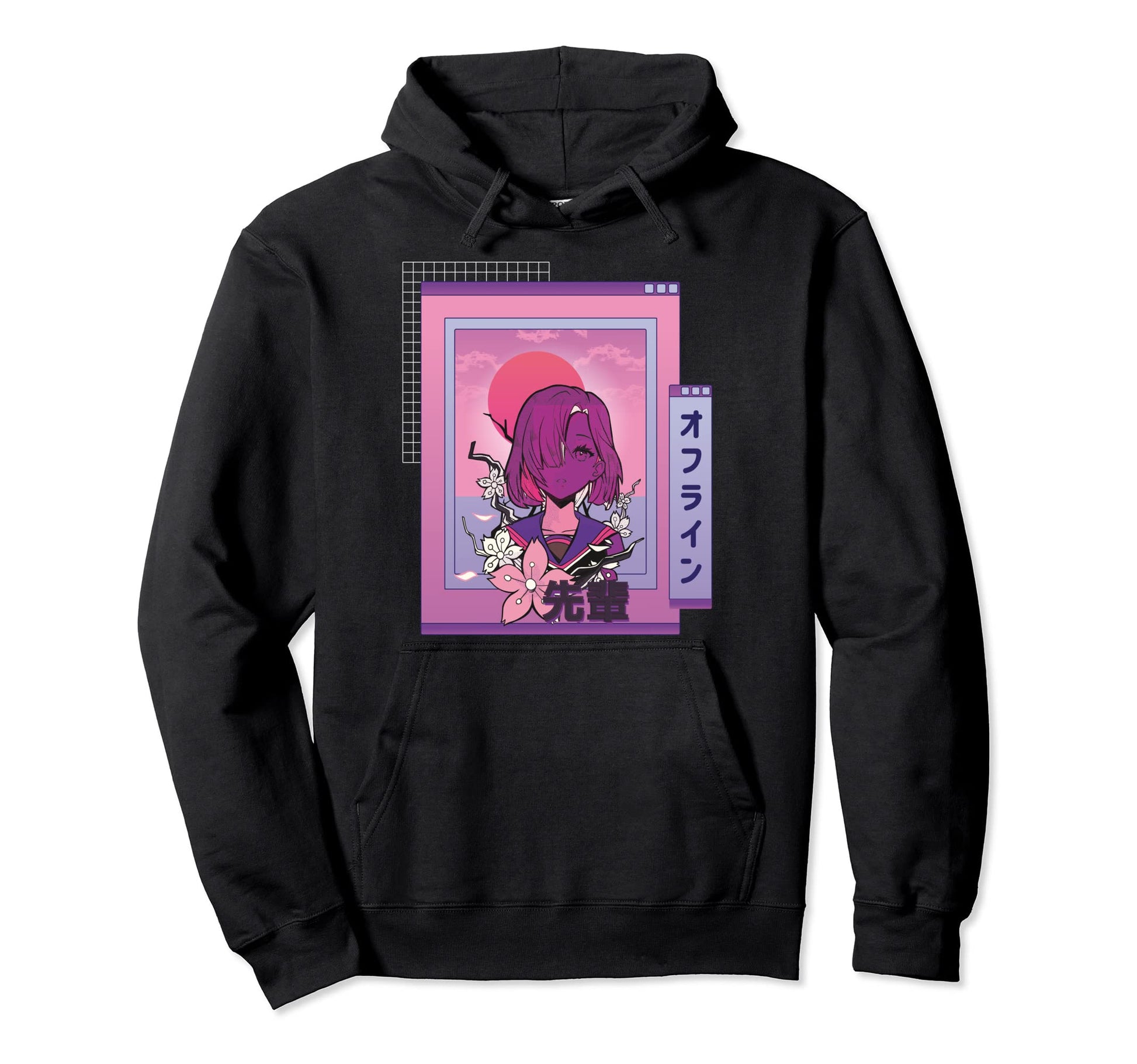 Pastel Vaporwave Japanese Aesthetic Sad Anime Hoodie - Graphic Print Unisex - T-Shirt, Sweatshirt, Hoodie