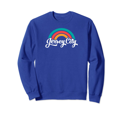 Jersey City Nj Script Rainbow Sweatshirt - Trendy Graphic for Adults - T-Shirt, Sweatshirt, Hoodie