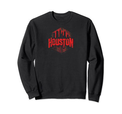 Houston Grit 90S Grunge Sweatshirt - Minimalist Print for Adults - T-Shirt, Sweatshirt, Hoodie