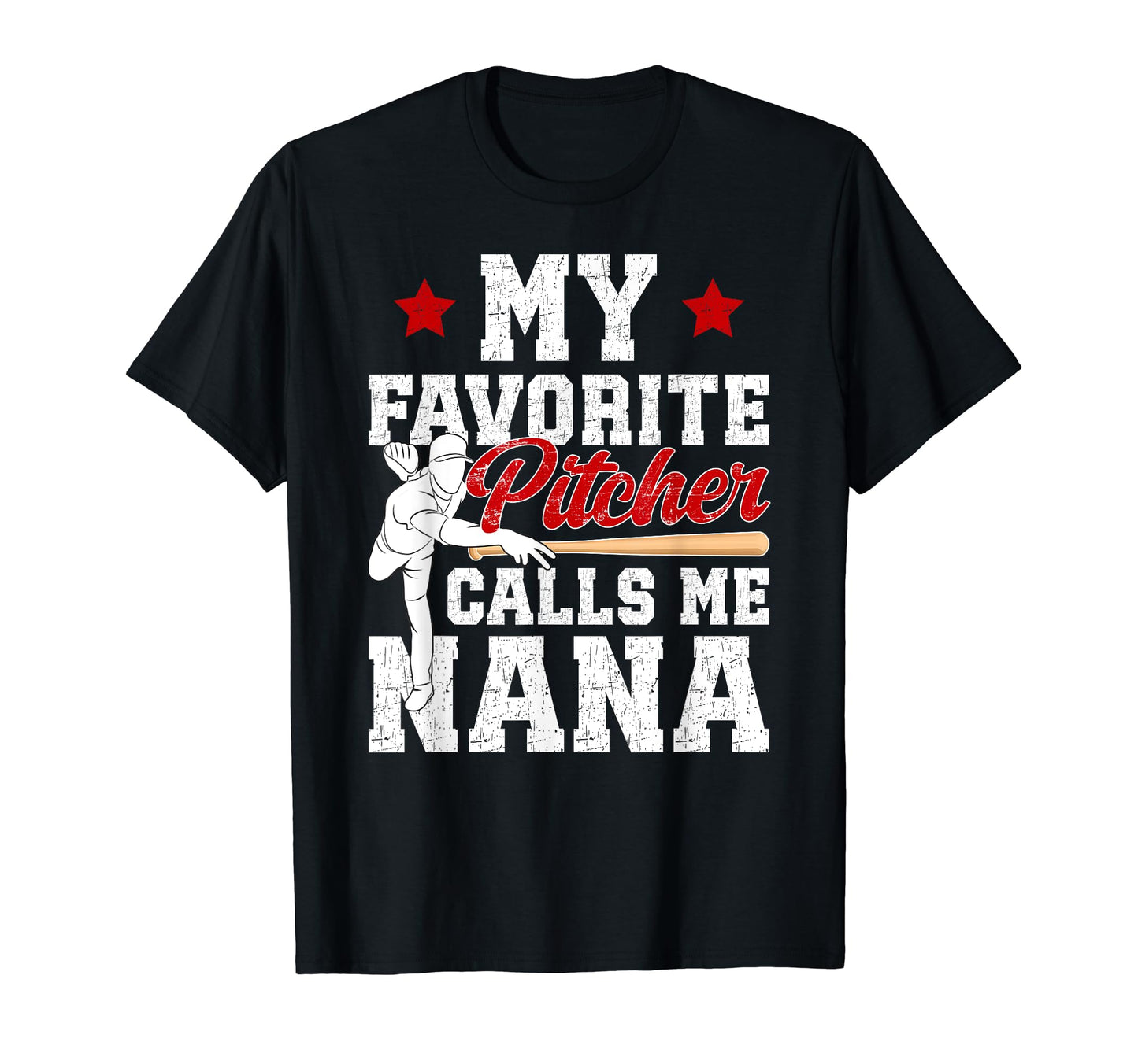 My Favorite Baseball Pitcher Nana T-Shirt - Custom Art Print Unisex - T-Shirt, Sweatshirt, Hoodie