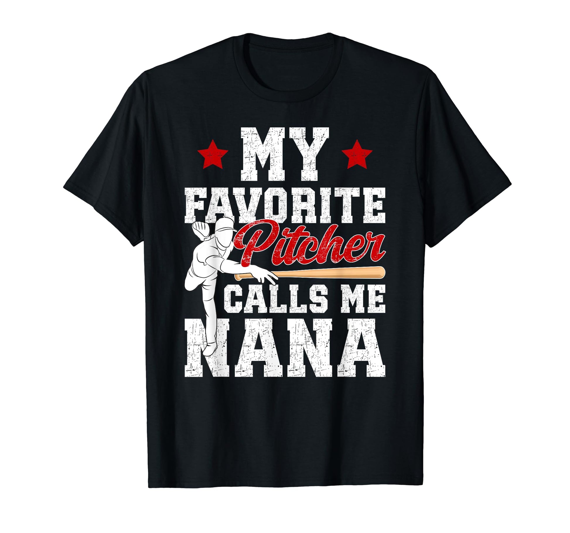 My Favorite Baseball Pitcher Nana T-Shirt - Custom Art Print Unisex - T-Shirt, Sweatshirt, Hoodie