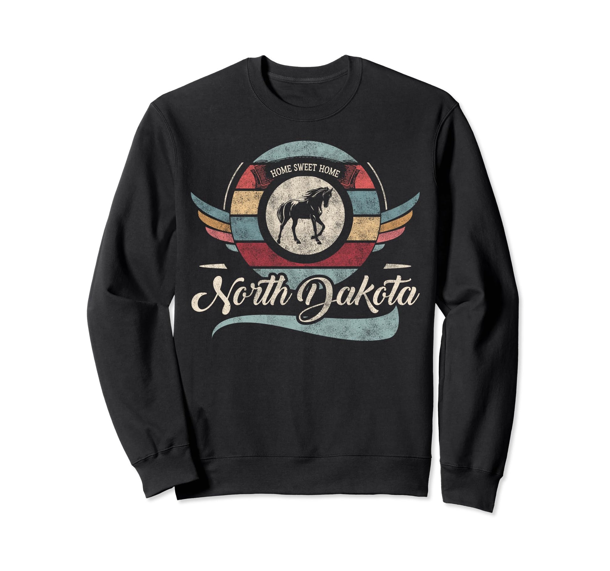 North Dakota State Animal Horse Sweatshirt - Fun Novelty Design Men Women - T-Shirt, Sweatshirt, Hoodie