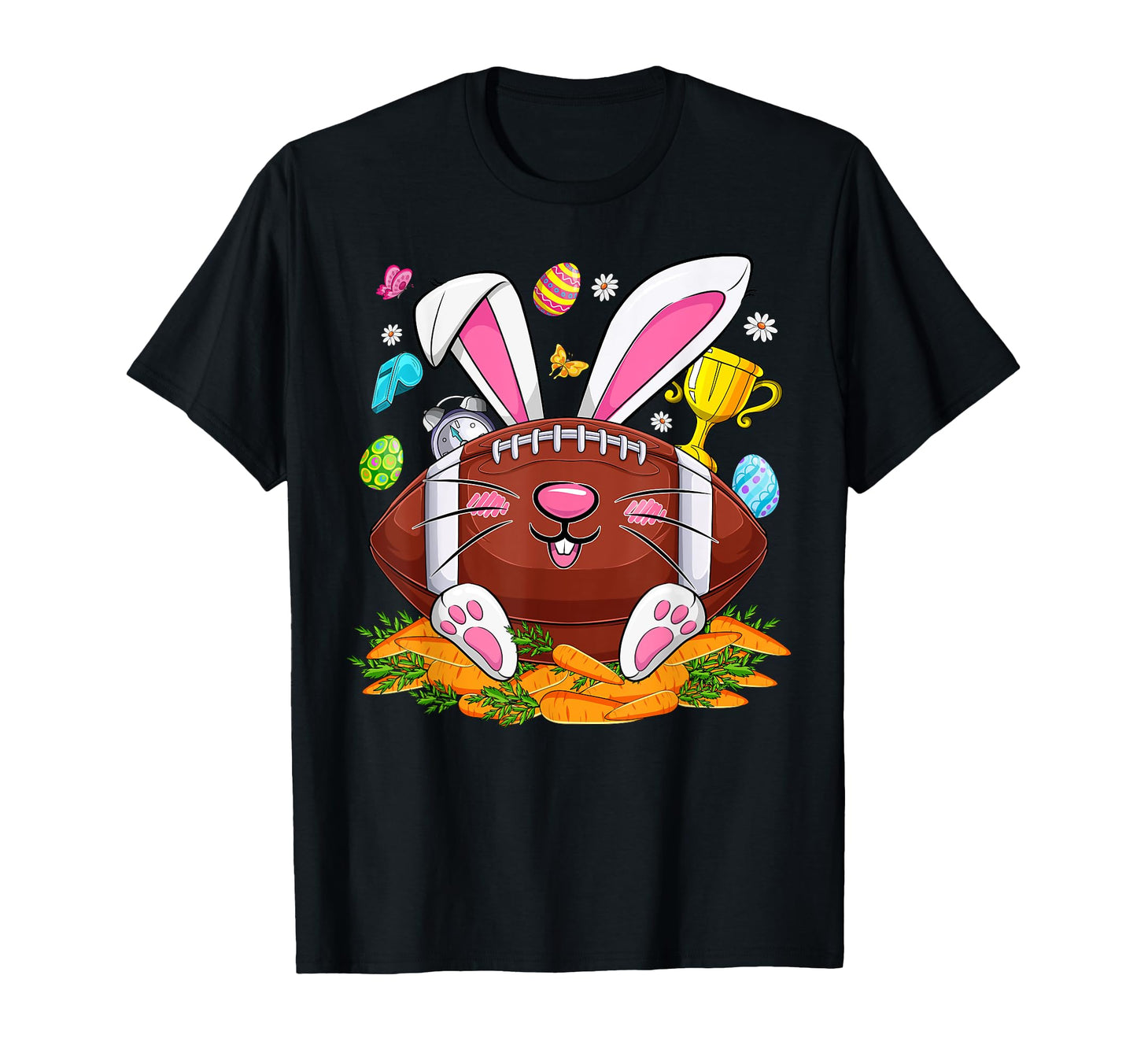 Funny Football Bunny Face Eggs Happy T-Shirt - Unique Graphic Men Women - T-Shirt, Sweatshirt, Hoodie