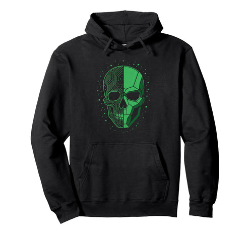 Cyber Security Skull Mask Glitch Urban Hoodie - Novelty Apparel Unisex - T-Shirt, Sweatshirt, Hoodie