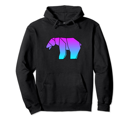 Bear Origami Vaporwave Aesthetic Love Hoodie - Minimalist Print Men Women - T-Shirt, Sweatshirt, Hoodie
