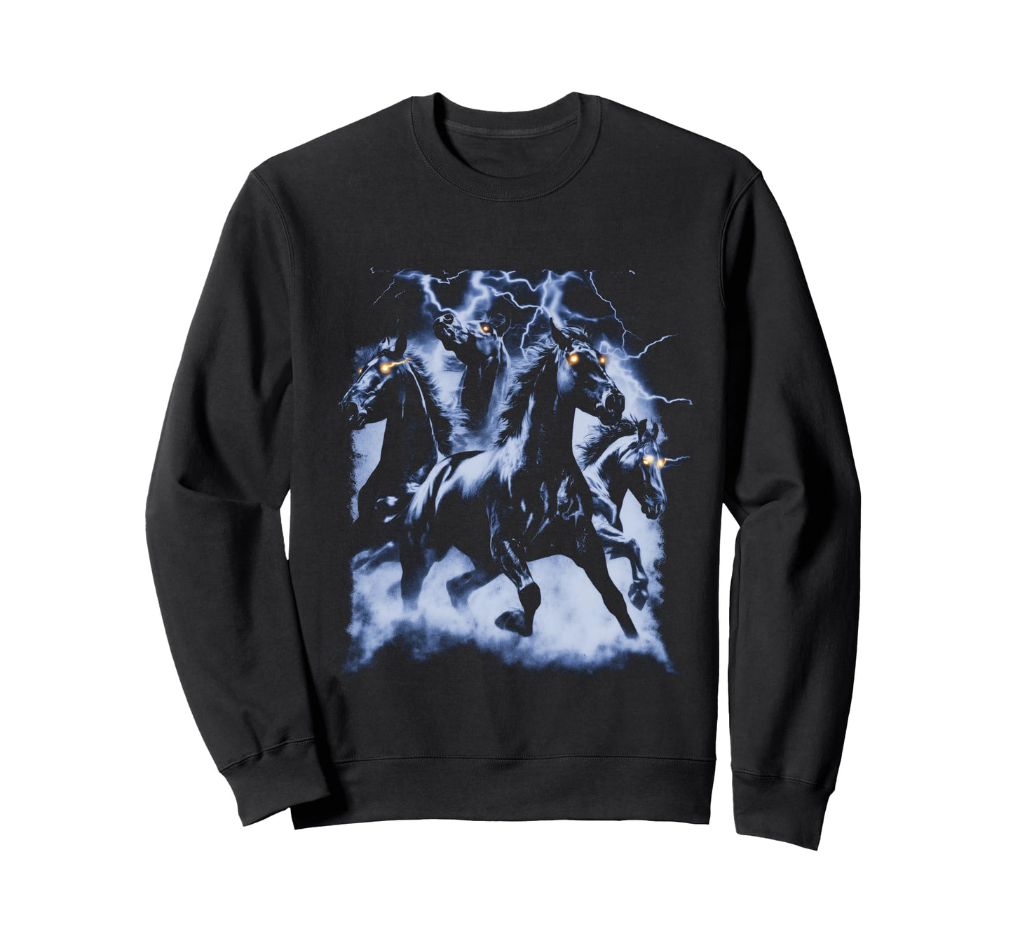 Horse Lightning 80S 90S Western Grunge Sweatshirt - Trendy Graphic Unisex - T-Shirt, Sweatshirt, Hoodie