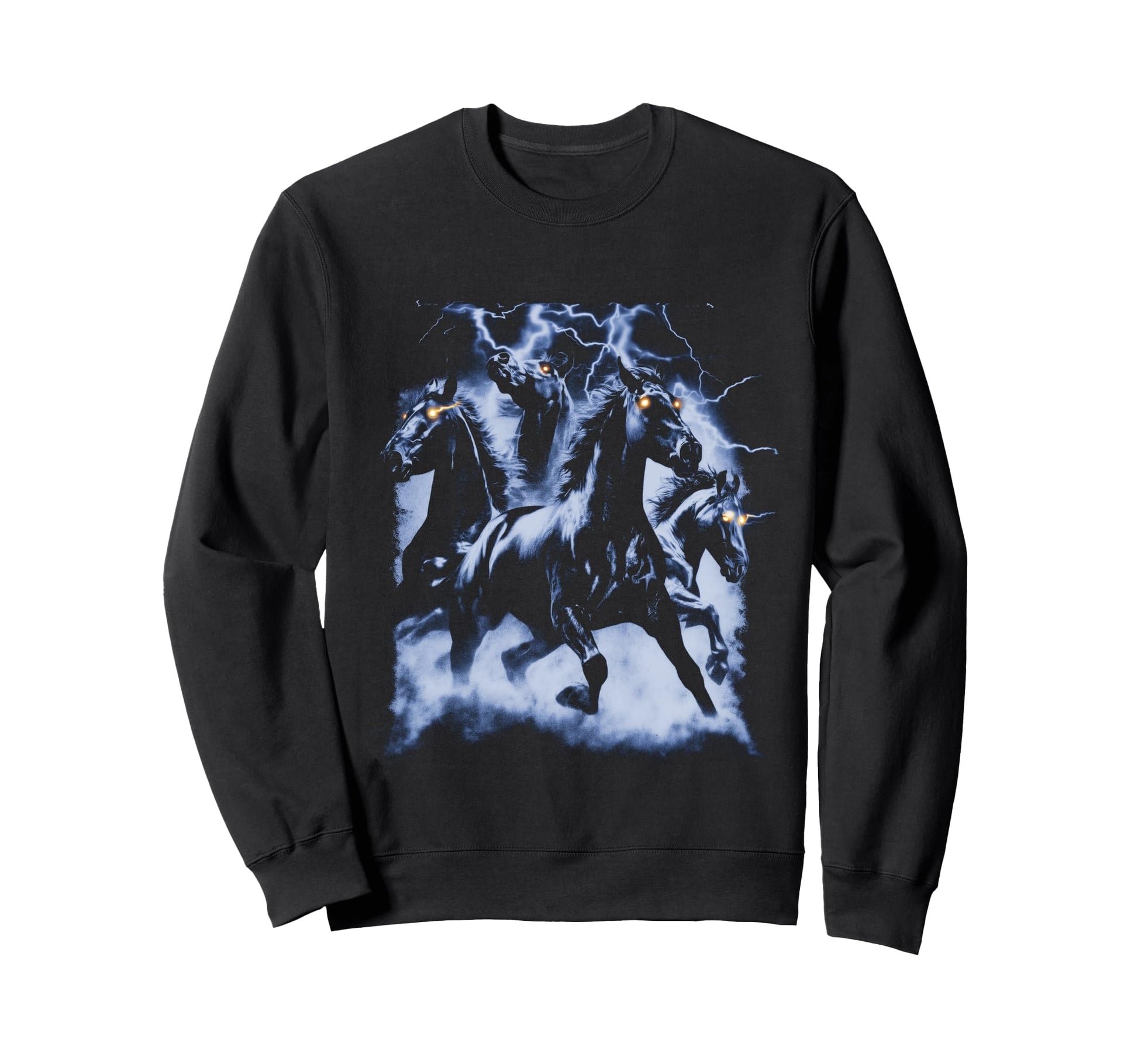 Horse Lightning 80S 90S Western Grunge Sweatshirt - Trendy Graphic Unisex - T-Shirt, Sweatshirt, Hoodie