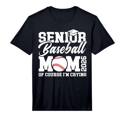 Mens Proud Baseball Senior Mom 2026 T-Shirt - Graphic Print Unisex - T-Shirt, Sweatshirt, Hoodie