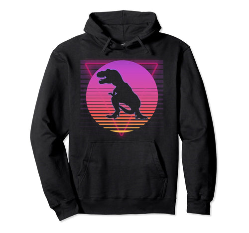 T Rex Dinosaur Vaporwave 70S 80S 90S Hoodie - Graphic Print for Adults - T-Shirt, Sweatshirt, Hoodie