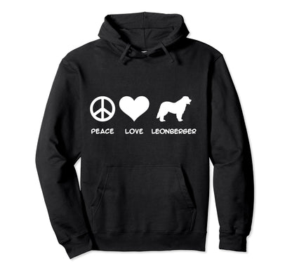 Peace Love Leonberger Hoodie - Streetwear Style for Adults - T-Shirt, Sweatshirt, Hoodie