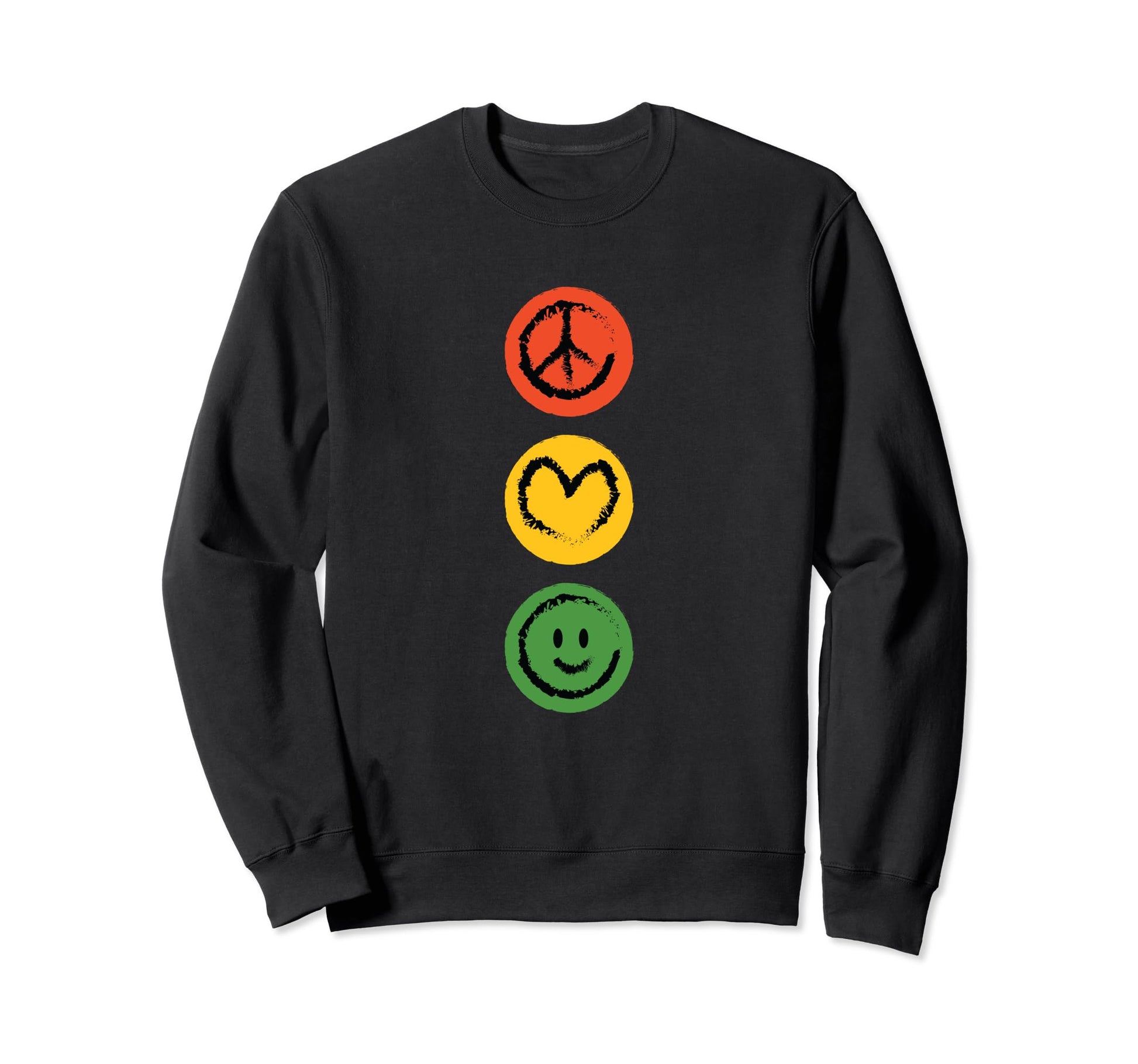 Traffic Light Peace Love Happiness Sweatshirt - Novelty Apparel Men Women - T-Shirt, Sweatshirt, Hoodie